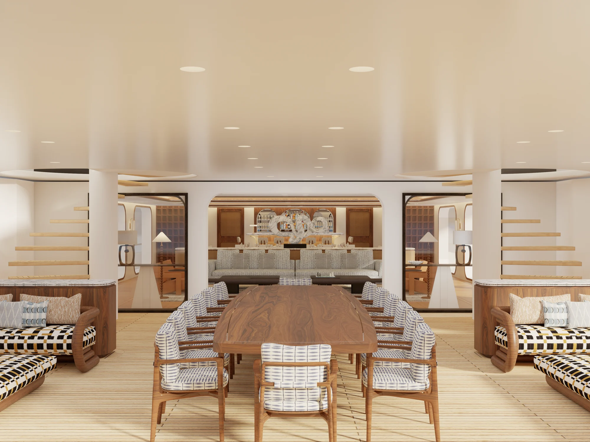 Yacht 80 m — Salle à manger extérieure